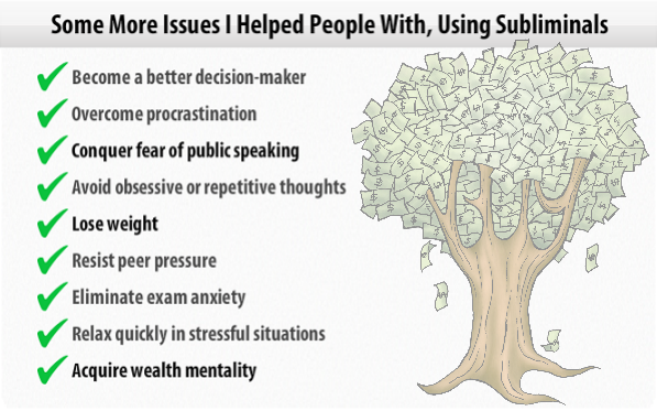 More issues resolved with subliminal stimulation